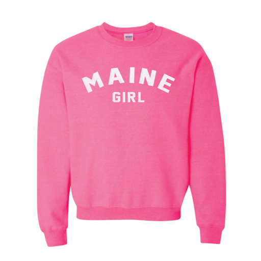 Youth Maine Girl Crewneck SHOP ROGUE WEAR Crewneck Y-XL-Neon-Pink
