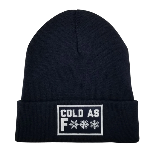 Cold as F*** Lined Knit Beanie SHOP ROGUE WEAR Hats Color-Navy