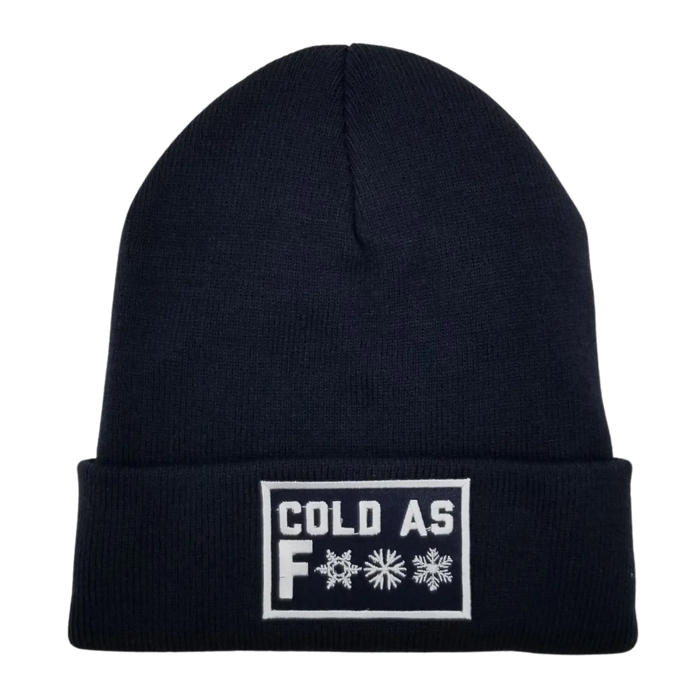 Cold as F*** Lined Knit Beanie SHOP ROGUE WEAR Hats Color-Navy