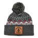 Fair Isle Knit Pom Hat SHOP ROGUE WEAR Hats Black-Heather