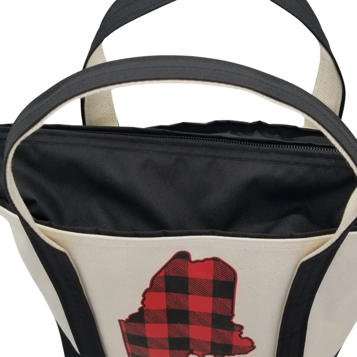 ME Buffalo Plaid Large Tote Bag With Zipper Top SHOP ROGUE WEAR Bags
