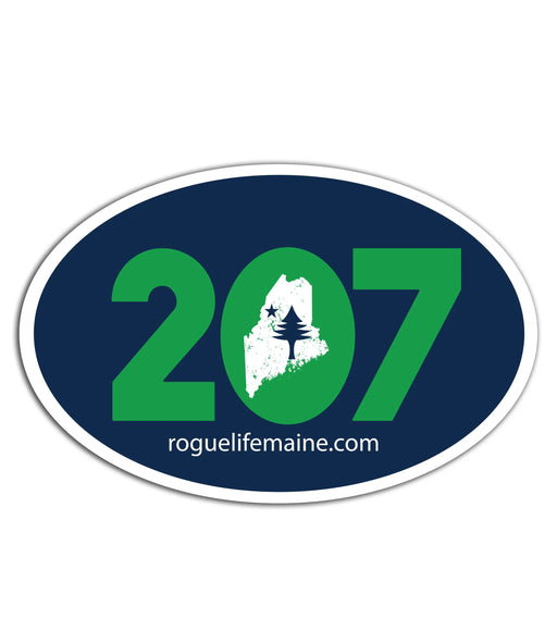 207 Flag Oval Sticker Decal ROGUE LIFE MAINE Sticker