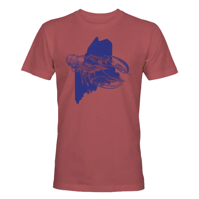 All Over Maine Lobster Sketch T-Shirt SHOP ROGUE WEAR T-shirt 3XL-Red-Rock