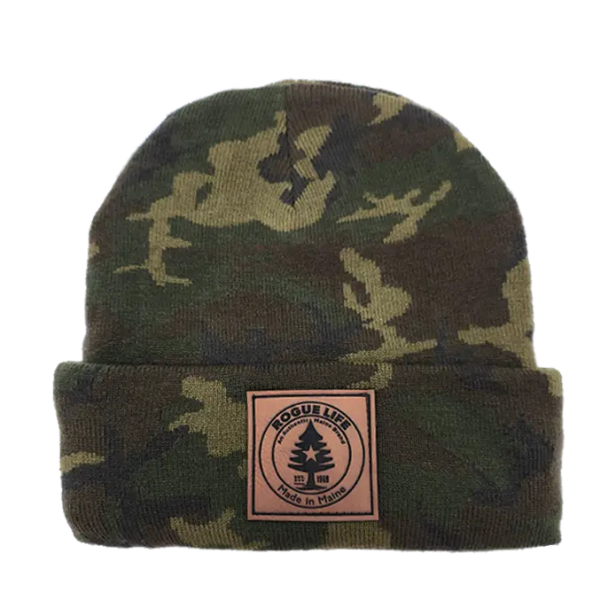Rogue Life Maine Knit Hat-Camo SHOP ROGUE WEAR Hats Green-Camo