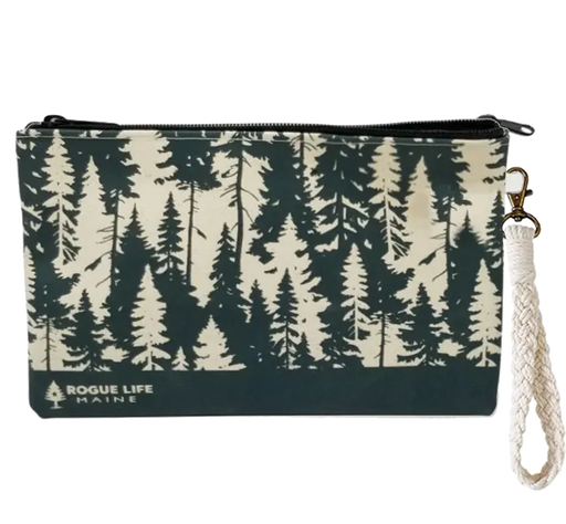 Breathe the Trees Zipper Pouch Wristlet ROGUE LIFE MAINE  Size-LG
