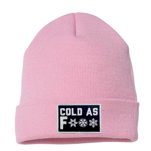 Cold as F*** Unlined Knit Beanie SHOP ROGUE WEAR Hats Color-Light-Pink