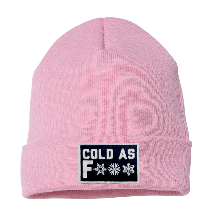 Cold as F*** Unlined Knit Beanie SHOP ROGUE WEAR Hats Color-Light-Pink