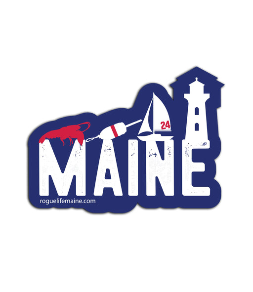 Coastal Maine Sticker Decal ROGUE LIFE MAINE Sticker