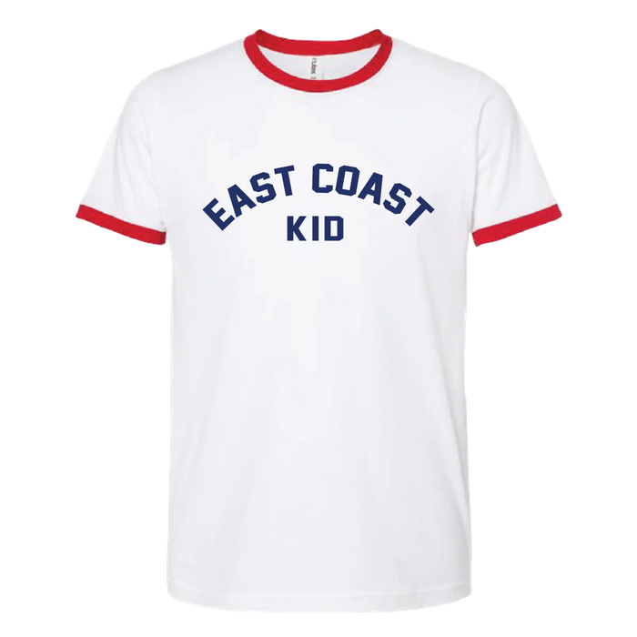 Adult East Coast Kid Ringer T-Shirt SHOP ROGUE WEAR T-shirt 2XL-White-Red