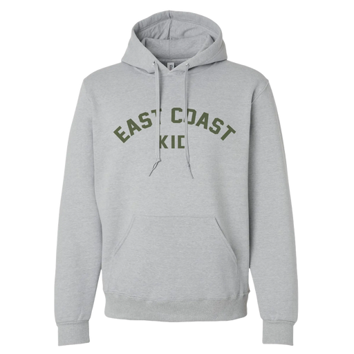 Adult East Coast Kid Hoodie SHOP ROGUE WEAR hoodie 3XL-Heather-Grey-Military-Green