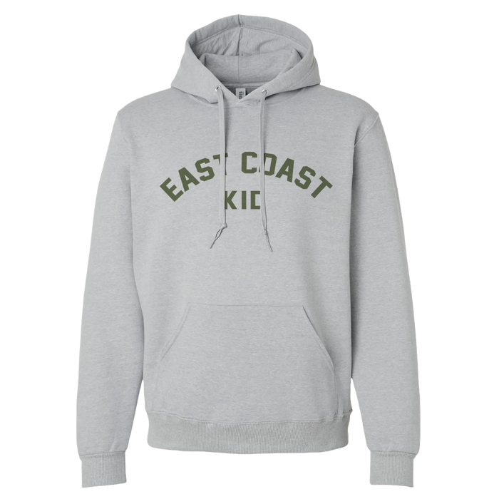 Adult East Coast Kid Hoodie SHOP ROGUE WEAR hoodie 3XL-Heather-Grey-Military-Green