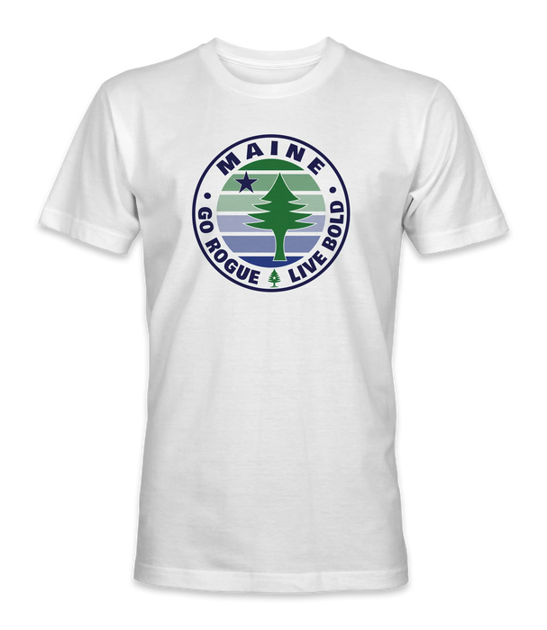 Go Rogue Live Bold ME Flag Gradient T-Shirt SHOP ROGUE WEAR T-shirt 3XL-White