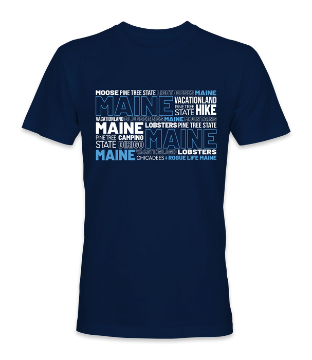 Maine Words T-Shirt SHOP ROGUE WEAR T-shirt 3XL-Navy