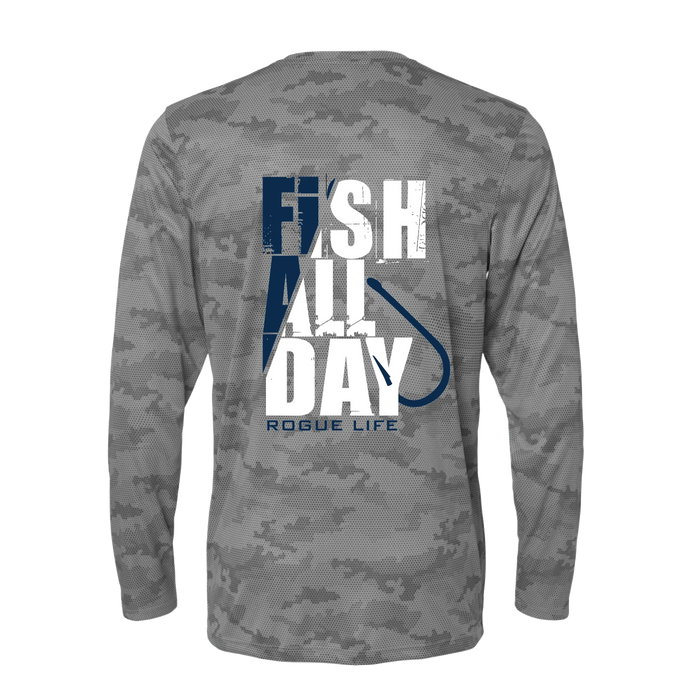 Fish All Day UPF 50+ Long Sleeve SHOP ROGUE WEAR Long Sleeve 2XL-Grey