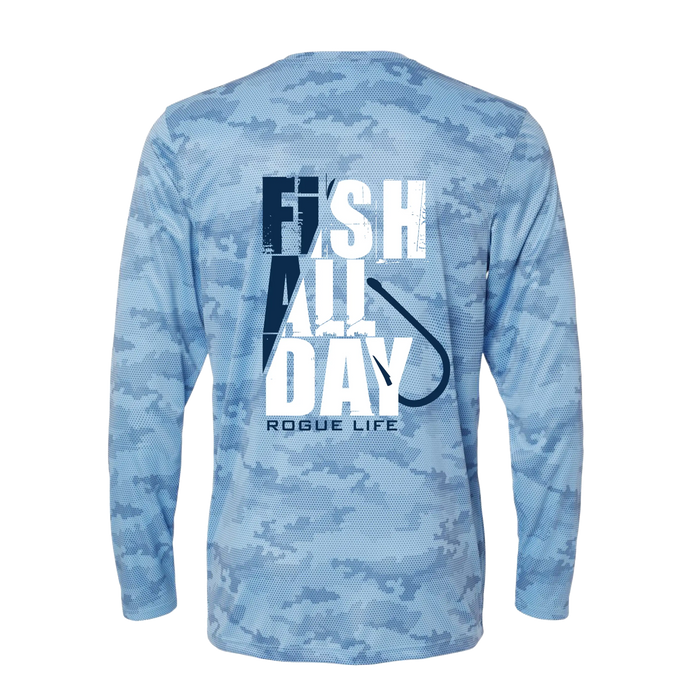 Fish All Day UPF 50+ Long Sleeve SHOP ROGUE WEAR Long Sleeve 2XL-Light-Blue