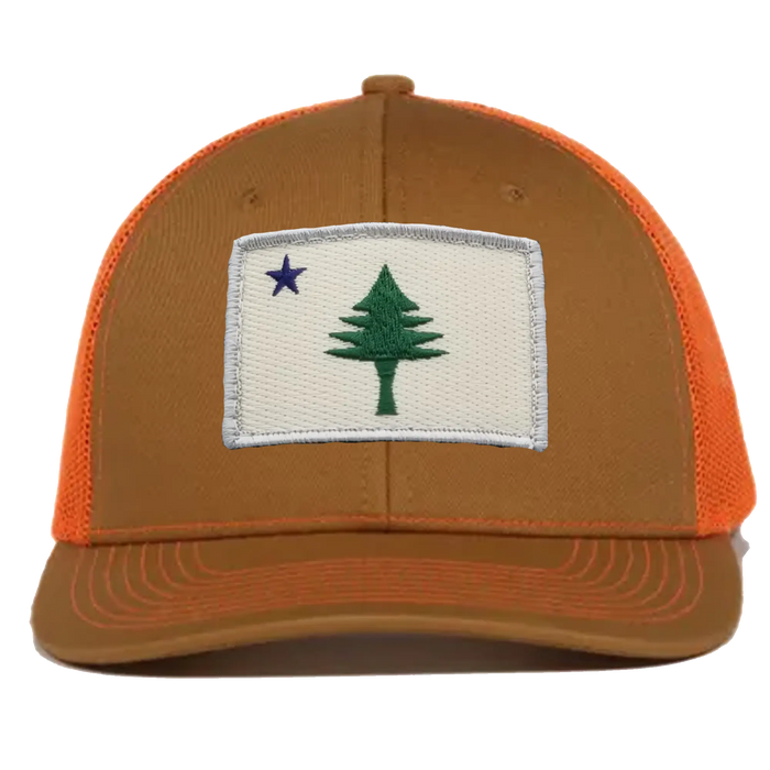 ME Flag Patch Trucker Hat SHOP ROGUE WEAR Hats Color-Old-Gold-Blaze-Orange