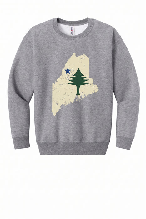 Youth Maine State Flag Crewneck