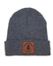 Rogue Life Logo Leather Patch Fleece-Lined Knit Beanie SHOP ROGUE WEAR Hats Oxford-Grey