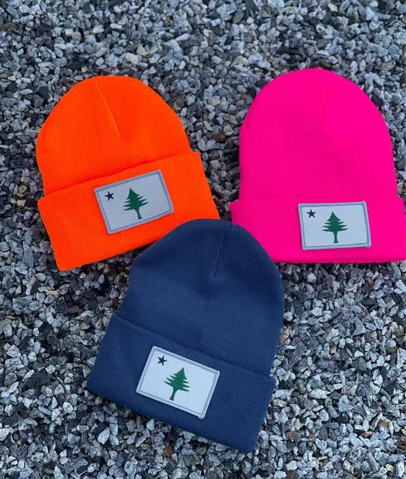 Maine Flag Fleece-Lined Knit Beanie SHOP ROGUE WEAR Beanies