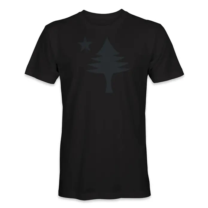 Maine Flag All Black T-shirt SHOP ROGUE WEAR T-shirt Black-3XL