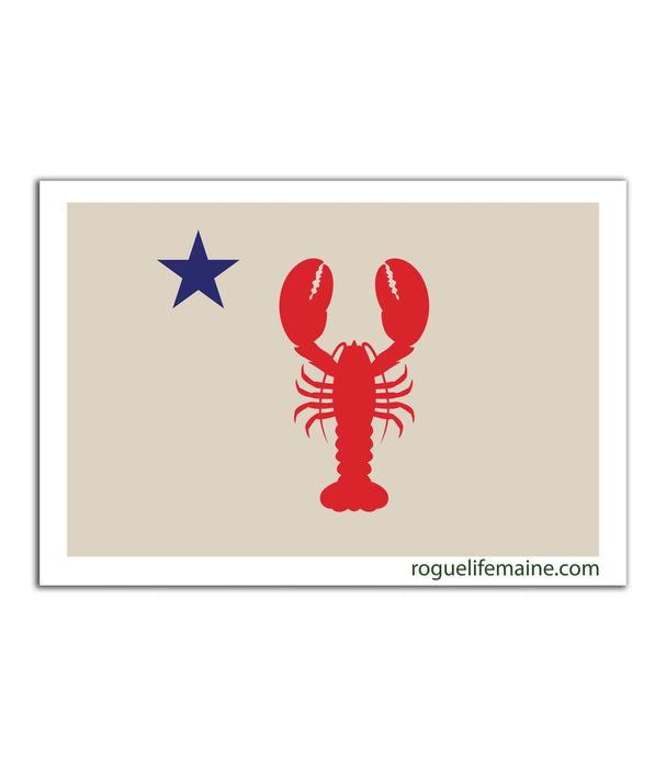 Lobster  ME Flag Sticker Decal ROGUE LIFE MAINE Sticker