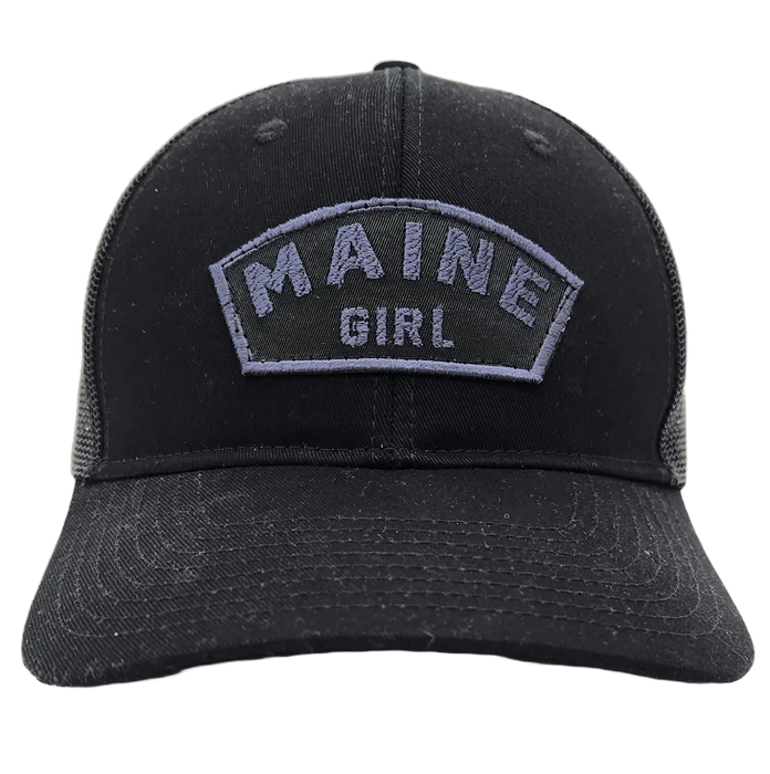 Maine Girl Black Patch Trucker Hat SHOP ROGUE WEAR Hats Color-Black