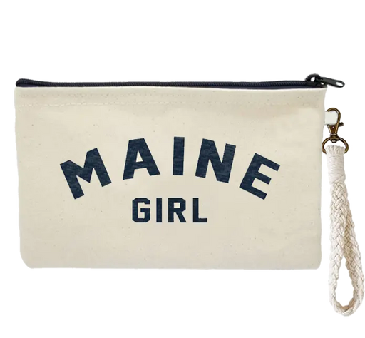 Maine Girl Navy Zipper Pouch Wristlet SHOP ROGUE WEAR Accessories Color-Light-Blue