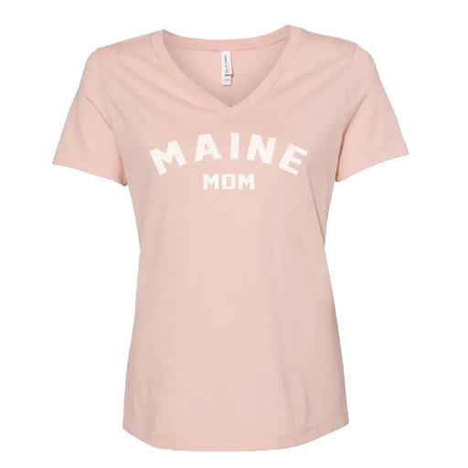 Maine Mom V-Neck T-Shirt SHOP ROGUE WEAR T-shirt 2XL-Heather-Peach