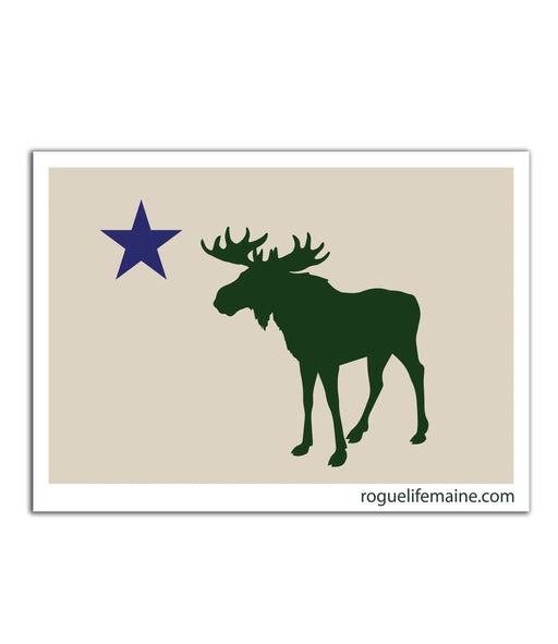 Moose ME Flag Sticker Decal ROGUE LIFE MAINE Sticker