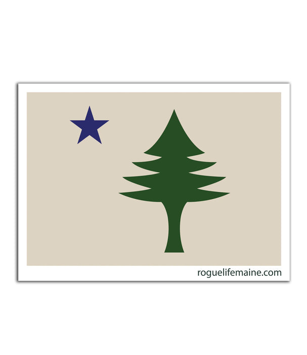 ME Flag Sticker Decal ROGUE LIFE MAINE Sticker