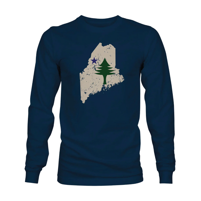 Maine State Long Sleeve SHOP ROGUE WEAR Long Sleeve 3XL-Navy