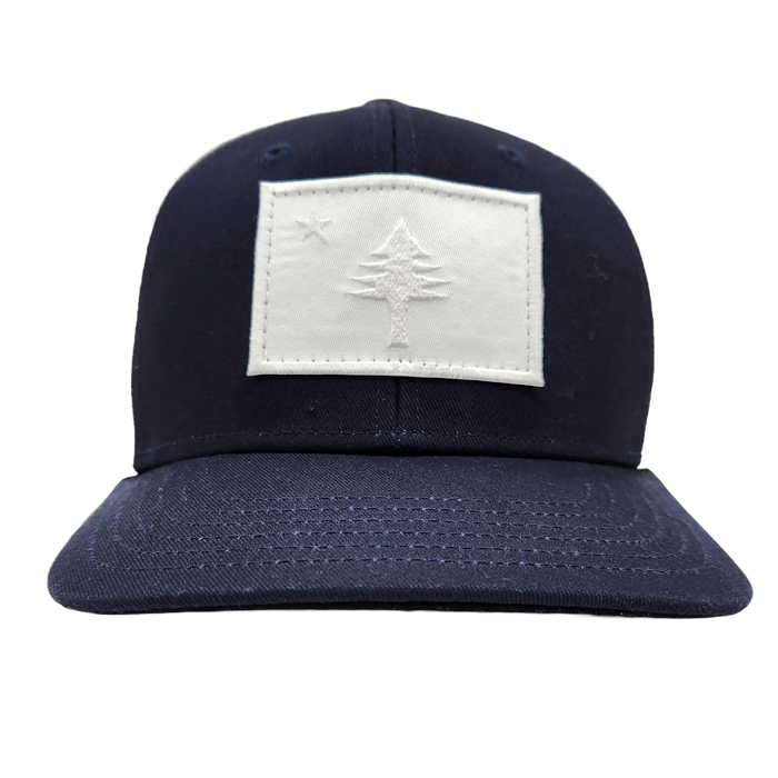 MAINE Flag White Patch Trucker Hat SHOP ROGUE WEAR Hats Color-Navy-White