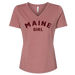 Maine Girl Color Text V-Neck T-Shirt SHOP ROGUE WEAR T-shirt 3XL-Heather-Mauve-Burgundy