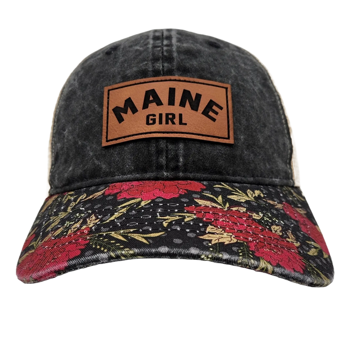 Women's Fit Maine Girl Leather Patch Hat SHOP ROGUE WEAR Hats Color-Pigment-Grey