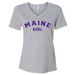 Maine Girl Color Text V-Neck T-Shirt SHOP ROGUE WEAR T-shirt 3XL-Heather-Grey-Dark-Lilac