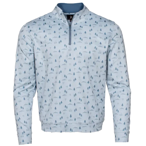 Ski Mountain Majesty Lightweight Performance 1/4 Zip SHOP ROGUE WEAR Crewneck 2XL-Light-Blue