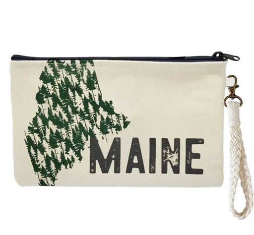 Pine State Zipper Pouch Wristlet ROGUE LIFE MAINE  Size-Large