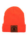 Rogue Life Logo Leather Patch Fleece-Lined Knit Beanie SHOP ROGUE WEAR Hats Hunter-Orange