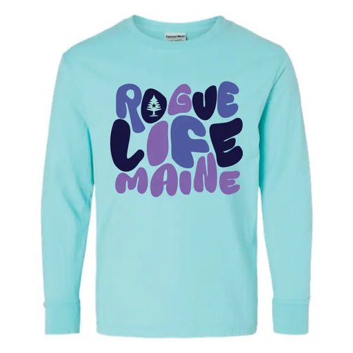 Youth RLM Bubble Letters Long Sleeve T-Shirt SHOP ROGUE WEAR T-shirt Y-XL-Soothing-Blue