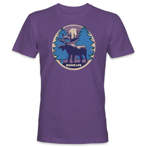 Retro Moose T-shirt SHOP ROGUE WEAR T-shirt 3XL-Heather-Purple