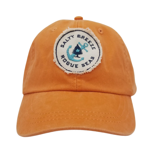 Salty Breeze Rogue Seas Frayed Patch Twill Hat SHOP ROGUE WEAR Hats Pigment-Orange