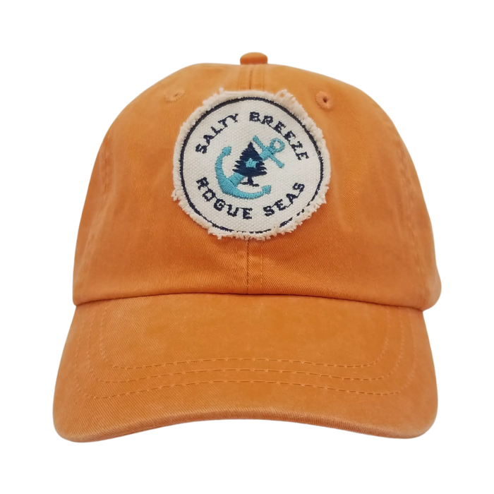 Salty Breeze Rogue Seas Frayed Patch Twill Hat SHOP ROGUE WEAR Hats Pigment-Orange