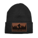 Sasquatch Leather Patch Fleece-Lined Knit Beanie SHOP ROGUE WEAR Hats Black