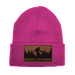 Sasquatch Leather Patch Fleece-Lined Knit Beanie SHOP ROGUE WEAR Hats Neon-Pink
