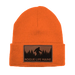 Sasquatch Leather Patch Fleece-Lined Knit Beanie SHOP ROGUE WEAR Hats Hunter-Orange