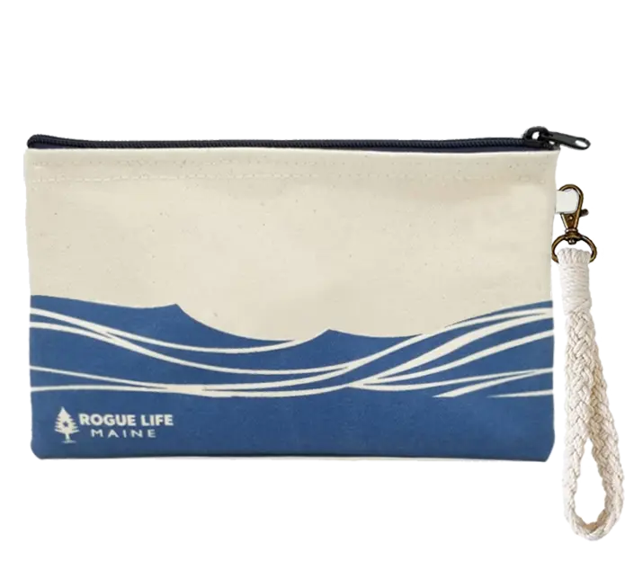 Taste the Seas Zipper Pouch Wristlet ROGUE LIFE MAINE  Size-LG