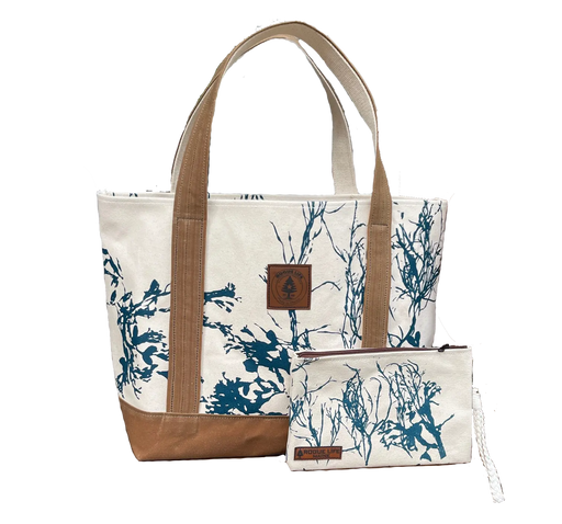 Orr's Island Seaweed Large Tote WAX COTTON SHOP ROGUE WEAR Bags Tote-with-Wristlet-5-OFF-the-SET