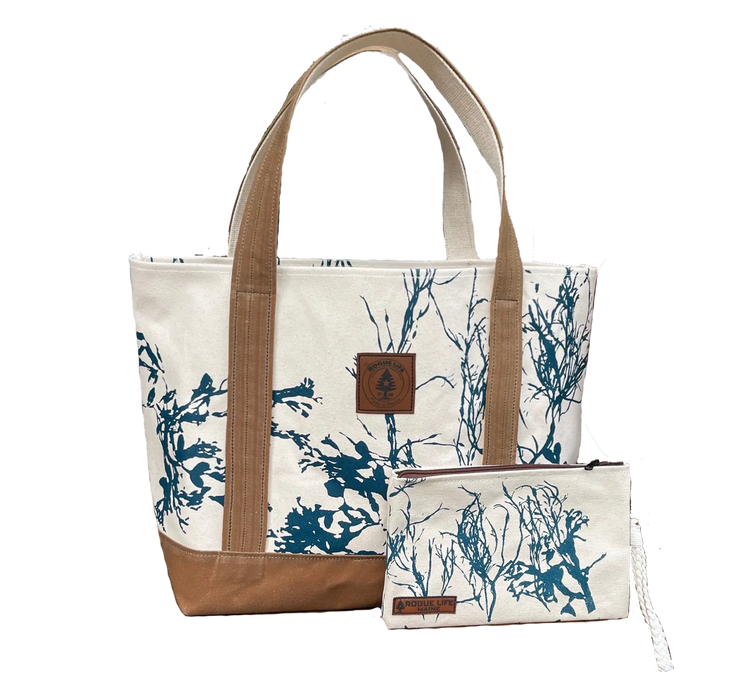 Orr's Island Seaweed Large Tote WAX COTTON SHOP ROGUE WEAR Bags Tote-with-Wristlet-5-OFF-the-SET