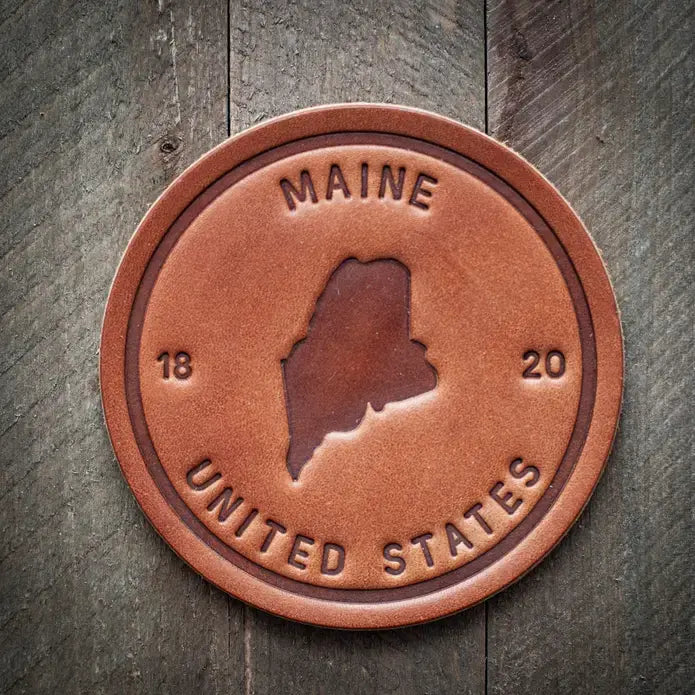 Leather Coasters ROGUE LIFE MAINE  State-of-Maine