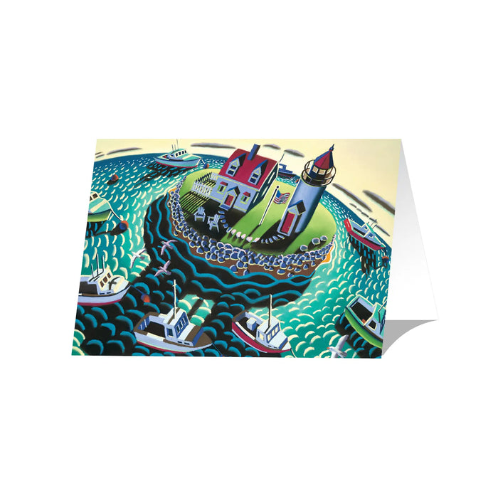 Wade Zahares Maine Artist Greeting Card Sets SHOP ROGUE WEAR Accessories Sunday-Morning-Lighthouse